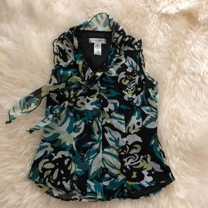 Sleeveless button down blouse-Nine West